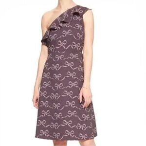 NWT Banana Republic Dress NEW One Shoulder Ruffle Fit and Flare Size 14